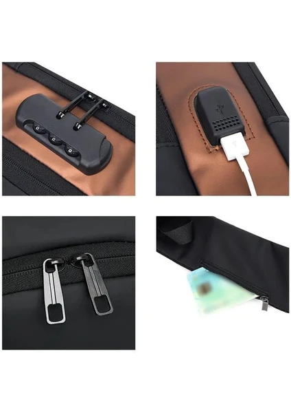 Torima Kahverengi: Şifreli ve USB Şarjlı Günlük Omuz Çantası